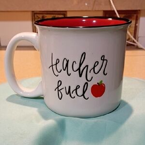 White Mug with Red Interior - Teacher Fuel